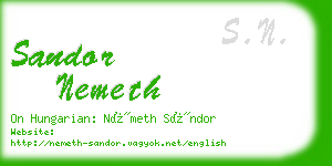 sandor nemeth business card